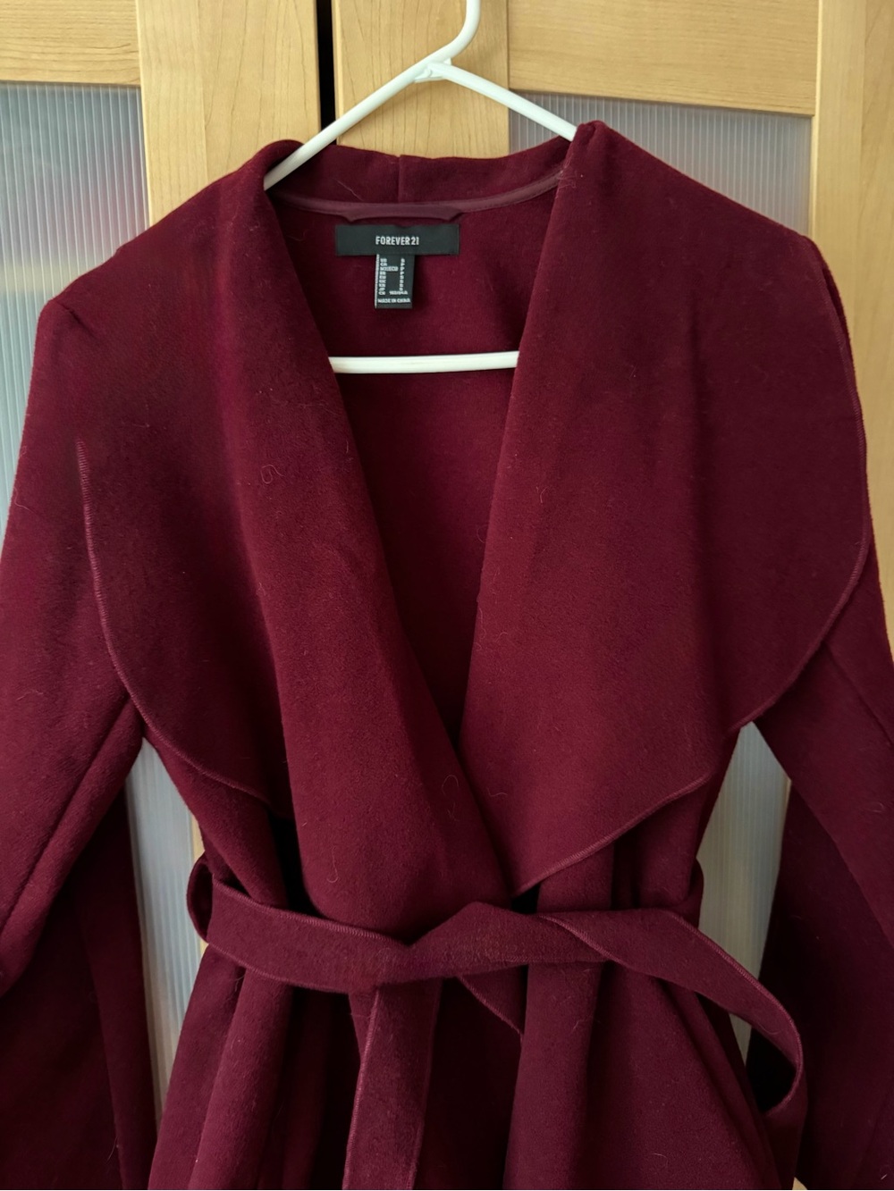 NWOT Burgundy pea coat - Picture 3 of 5